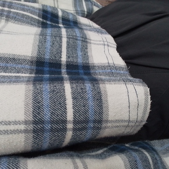 American Eagle UPCYCLED Plaid Button down Crop Top - Picture 8 of 12